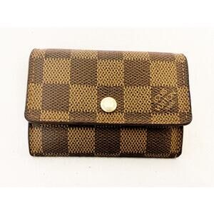 Louis Vuitton Porte Monnaie Plat Coin Damier Ebene MI0077